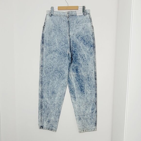 FIORI Blu Vintage Blue Cotton Acid Wash Pockets High Rise Jean Retro Size 34 - Picture 3 of 16